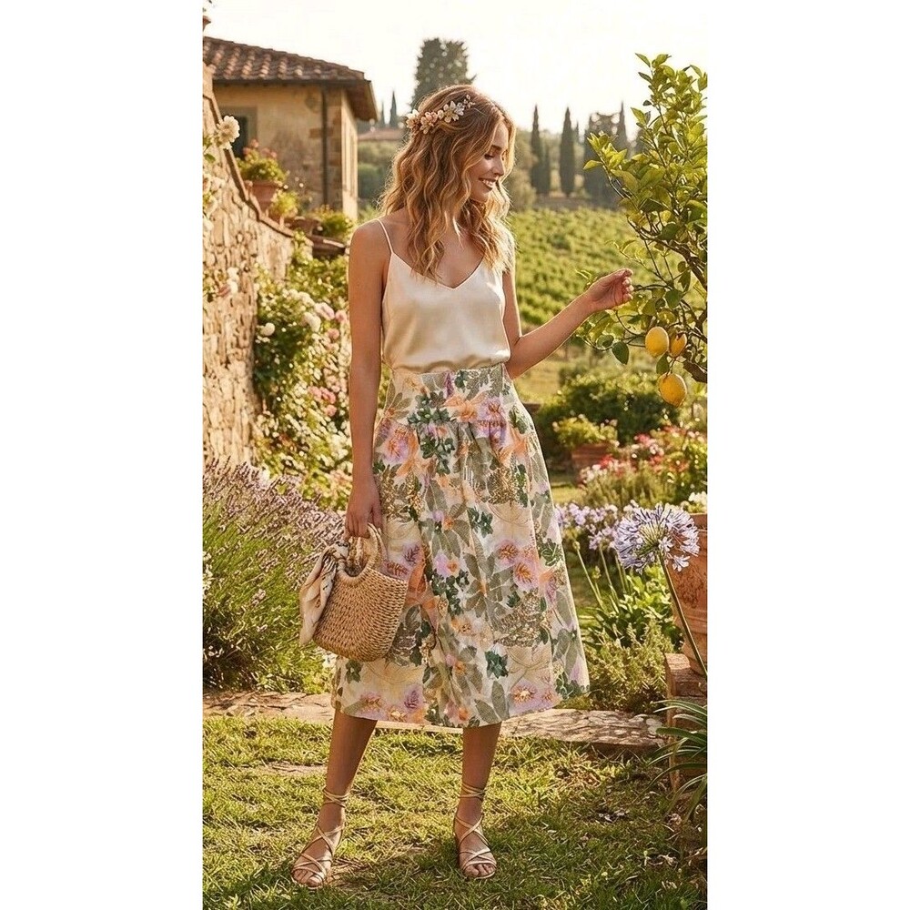 Nekane NKN NWT Floral Skirt Embroidered Sequin Sz L